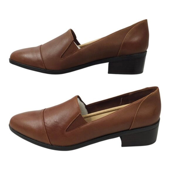 Bella Vita Ohara Burnished Leather Loafer Women 12M Camel Slip On Block Heel NEW - Picture 9 of 16